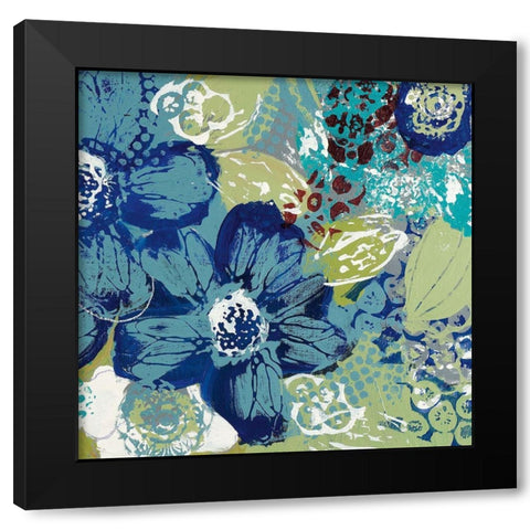 Garden Blues II Black Modern Wood Framed Art Print by Bernsen, Leslie