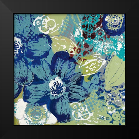 Garden Blues II Black Modern Wood Framed Art Print by Bernsen, Leslie