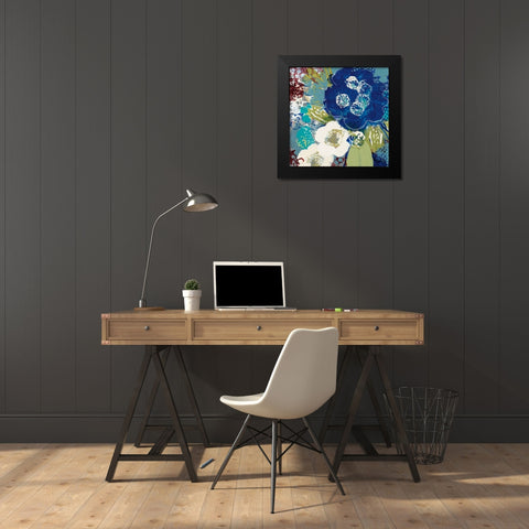 Garden Blues III Black Modern Wood Framed Art Print by Bernsen, Leslie