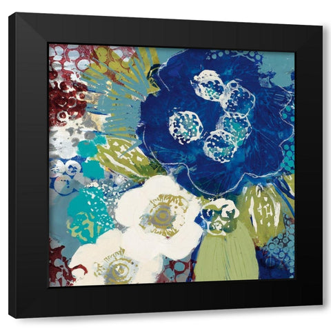 Garden Blues III Black Modern Wood Framed Art Print by Bernsen, Leslie