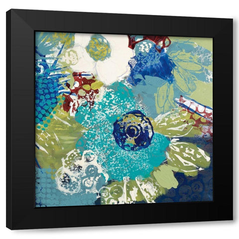 Garden Blues IV Black Modern Wood Framed Art Print by Bernsen, Leslie