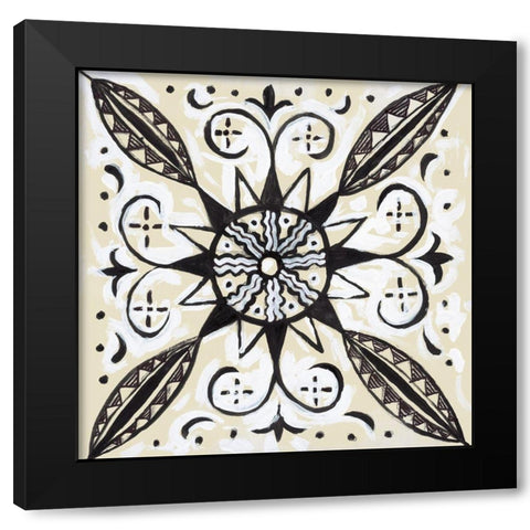 Imaginary Mandala Black Modern Wood Framed Art Print by Smith, Hope
