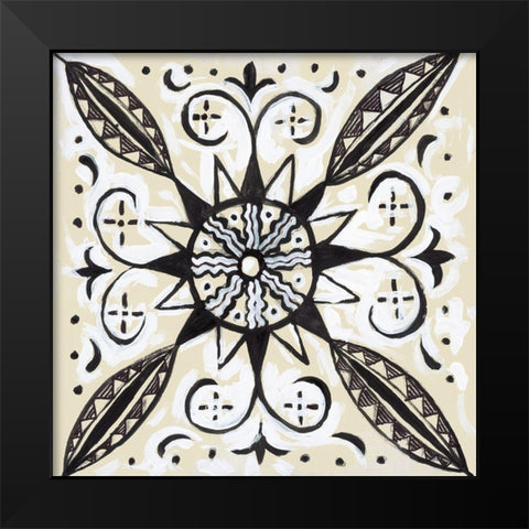 Imaginary Mandala Black Modern Wood Framed Art Print by Smith, Hope