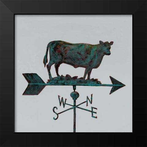 Rural Relic Cow Black Modern Wood Framed Art Print by Fisk, Arnie