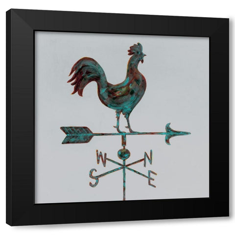 Rural Relic Rooster Black Modern Wood Framed Art Print by Fisk, Arnie