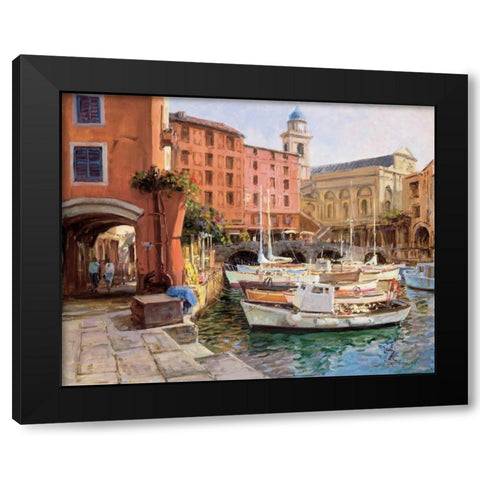 Mediterranean Colors Black Modern Wood Framed Art Print by Bates, George