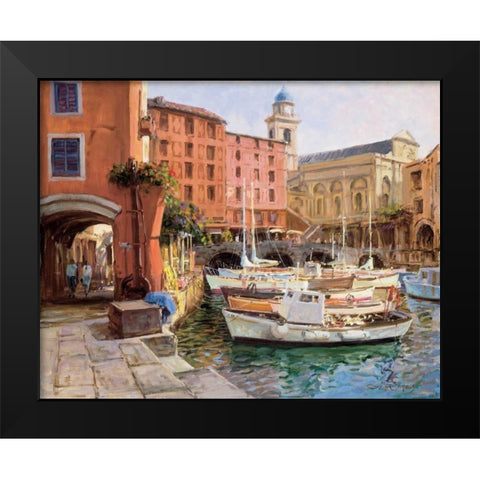 Mediterranean Colors Black Modern Wood Framed Art Print by Bates, George
