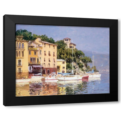 Morning Light Black Modern Wood Framed Art Print with Double Matting by Bates, George