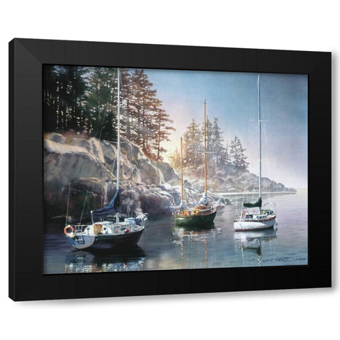 Mornings Promise Black Modern Wood Framed Art Print by Holland, Kiff