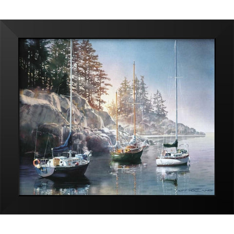 Mornings Promise Black Modern Wood Framed Art Print by Holland, Kiff