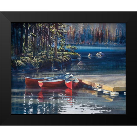 Threes Company Black Modern Wood Framed Art Print by Holland, Kiff