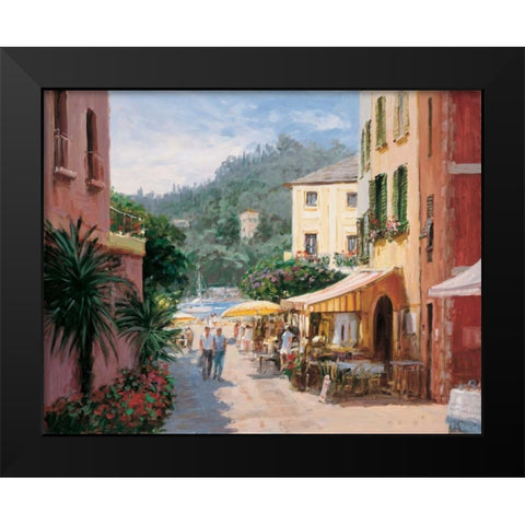 Al Fresco - Portofino Black Modern Wood Framed Art Print by Bates, George