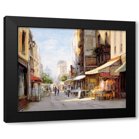 Marche Parisien Black Modern Wood Framed Art Print with Double Matting by Bates, George