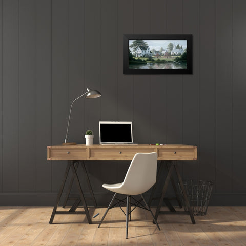Rivers Edge Black Modern Wood Framed Art Print by Saunders, Bill