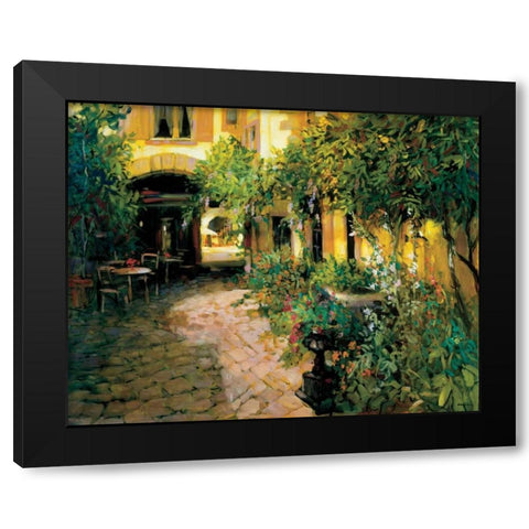 Courtyard - Alsace Black Modern Wood Framed Art Print with Double Matting by Craig, Philip