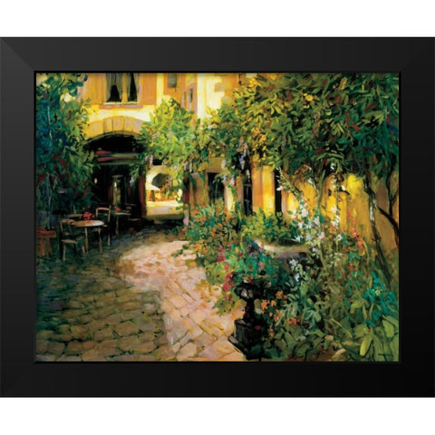 Courtyard - Alsace Black Modern Wood Framed Art Print by Craig, Philip