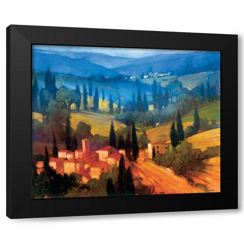 Tuscan Valley View Black Modern Wood Framed Art Print by Craig, Philip