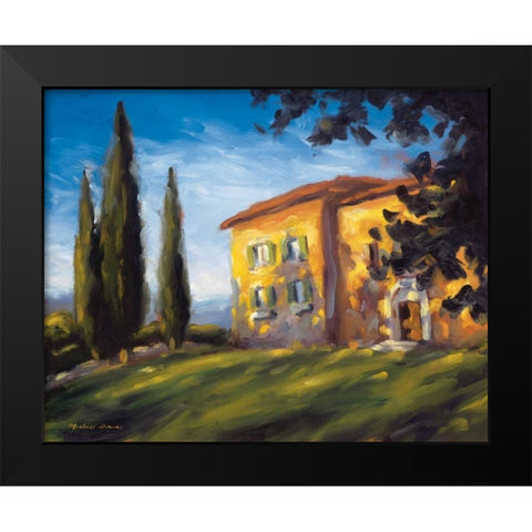 A Rural Villa Black Modern Wood Framed Art Print by Downs, Michael