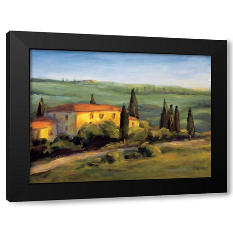 A Tuscan Morning Black Modern Wood Framed Art Print with Double Matting by Downs, Michael
