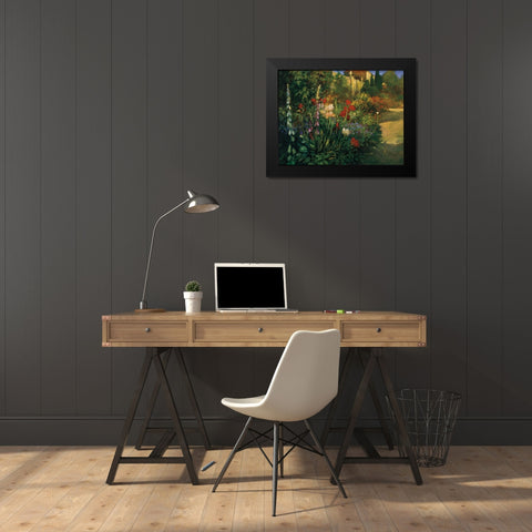 Walled Garden Black Modern Wood Framed Art Print by Craig, Philip