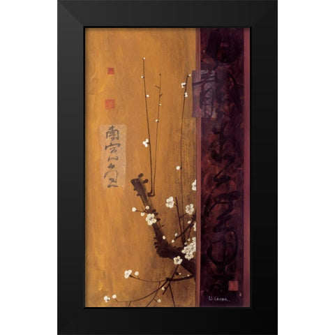 Oriental Blossoms I Black Modern Wood Framed Art Print by Li-Leger, Don