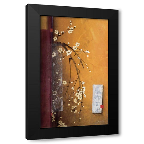 Oriental Blossoms III Black Modern Wood Framed Art Print with Double Matting by Li-Leger, Don