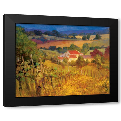 Vineyard Hill Black Modern Wood Framed Art Print by Craig, Philip