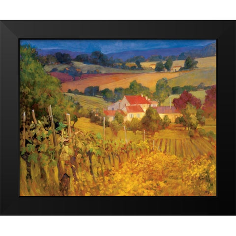 Vineyard Hill Black Modern Wood Framed Art Print by Craig, Philip