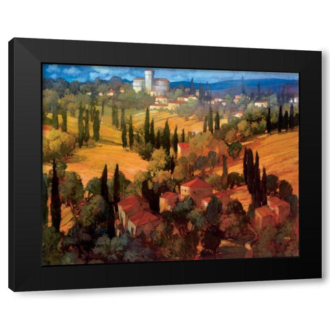 Tuscan Castle Black Modern Wood Framed Art Print with Double Matting by Craig, Philip