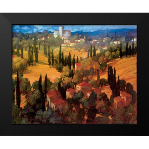 Tuscan Castle Black Modern Wood Framed Art Print by Craig, Philip