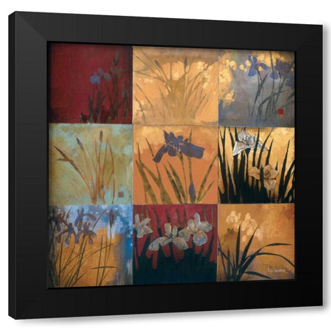 Iris Nine Patch II Black Modern Wood Framed Art Print by Li-Leger, Don
