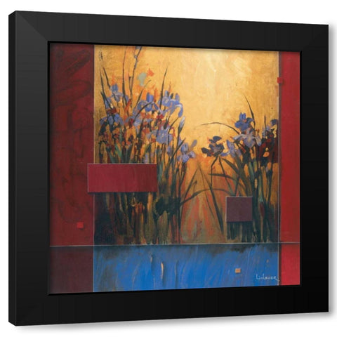 Iris Sunrise Black Modern Wood Framed Art Print by Li-Leger, Don