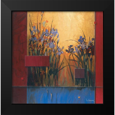 Iris Sunrise Black Modern Wood Framed Art Print by Li-Leger, Don