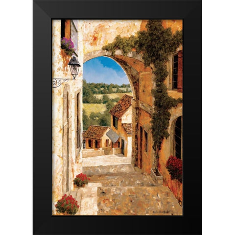 Going Down to the Village Black Modern Wood Framed Art Print by Archambault, Gilles