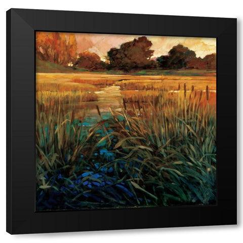 Golden Creek Black Modern Wood Framed Art Print with Double Matting by Craig, Philip