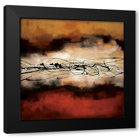 Harmony in Red and Ochre Black Modern Wood Framed Art Print with Double Matting by Maitland, Laurie