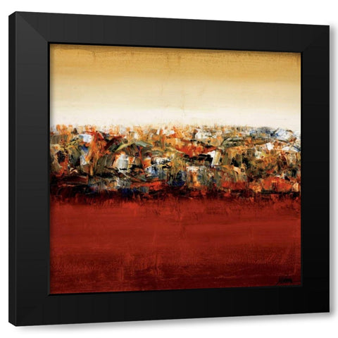 Red Lake Black Modern Wood Framed Art Print with Double Matting by Wang, Yehan