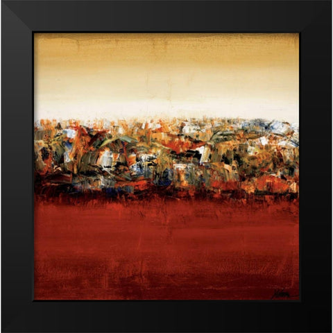 Red Lake Black Modern Wood Framed Art Print by Wang, Yehan