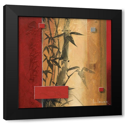Bamboo Garden Black Modern Wood Framed Art Print by Li-Leger, Don