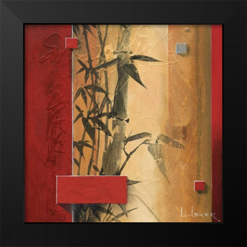 Bamboo Garden Black Modern Wood Framed Art Print by Li-Leger, Don