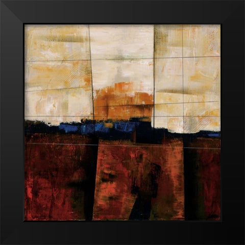 Red Ground Black Modern Wood Framed Art Print by Wang, Yehan