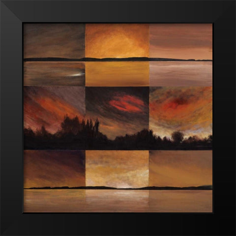 Horizontal Lines Black Modern Wood Framed Art Print by Kaminsky, Earl