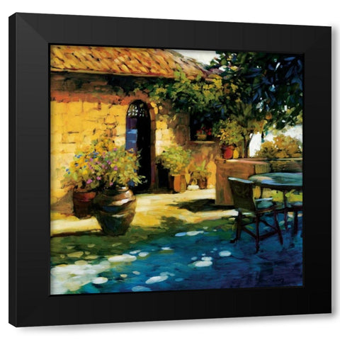 Courtyard Retreat Black Modern Wood Framed Art Print with Double Matting by Craig, Philip