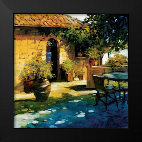 Courtyard Retreat Black Modern Wood Framed Art Print by Craig, Philip