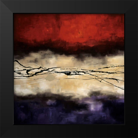 Harmony in Red and Violet Black Modern Wood Framed Art Print by Maitland, Laurie