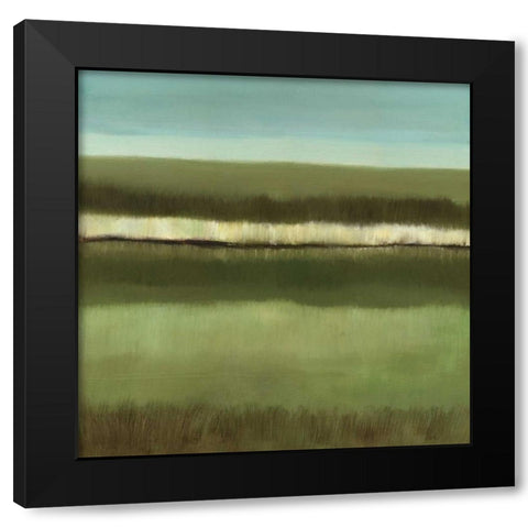 Still Waters - Green Lake Black Modern Wood Framed Art Print by Gold, Caroline