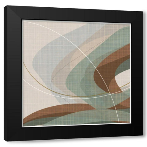 Mint Ripple Black Modern Wood Framed Art Print by Ahava