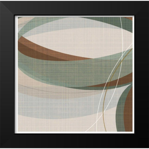 Mint Ripple Black Modern Wood Framed Art Print by Ahava