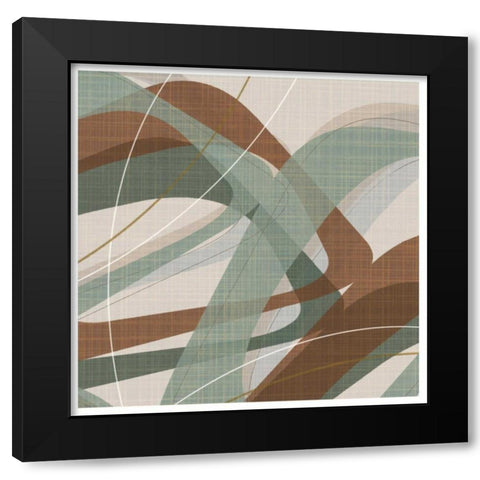 Mint Ripple Black Modern Wood Framed Art Print with Double Matting by Ahava