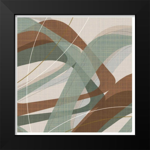 Mint Ripple Black Modern Wood Framed Art Print by Ahava
